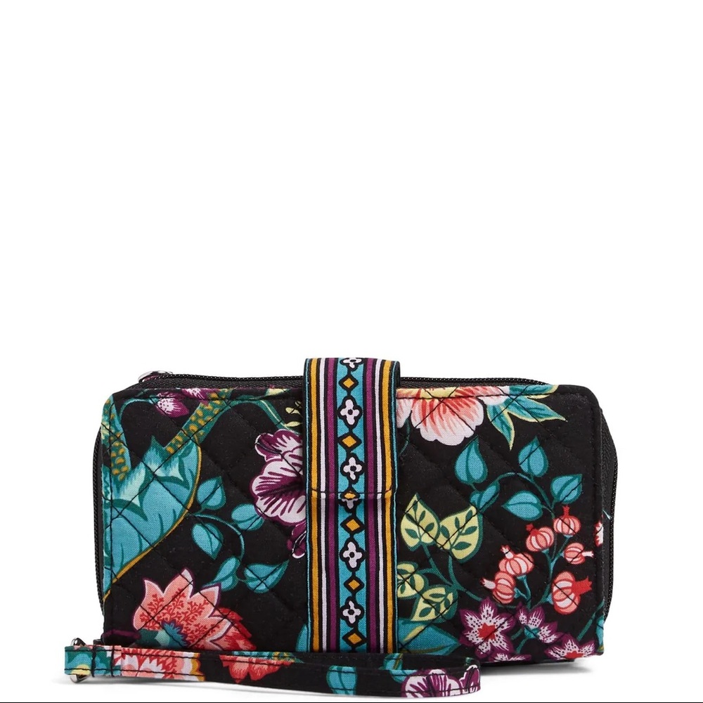 Vera Bradley RFID Combo Wristlet Wallet Quilted Cotton in Vines Floral NWT